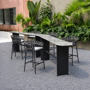 Conjunto de Bar Moderno y Lujoso de Aluminio <span class=keywords><strong>con</strong></span> Cojines Impermeables, Muebles de Exterior Duraderos y Ecológicos para <span class=keywords><strong>Hoteles</strong></span> y Resorts - Product Image 2
