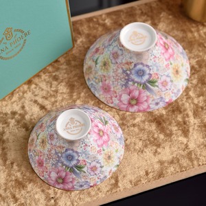 ชามเซรามิกลายดอกไม้สุดสร้างสรรค์สไตล์ฝรั่งเศสพร้อมหมวกไม้ไผ่ขายส่ง - Product Image 4