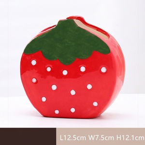 Vaso di frutta in ceramica moderna a forma di fragola pennello cosmetico penna adatta per la decorazione della casa del secchio - Product Image 5