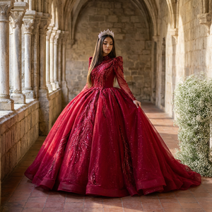 XS236 Vestido de Noche Rojo Moderno con Espalda Descubierta y Apliques, Estilo Sirena/Trompeta, Largo hasta el Suelo, con Cordones, Estilo Lujoso para Mujer - Product Image 1