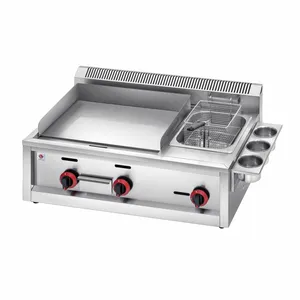 Neuer Edelstahl Teppanyaki Grill Grill Gas grill mit Friteuse Gewerbliche Küchen ausstattung für Hotel restaurants Lebensmittel geschäfte