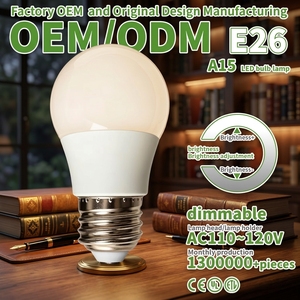 หลอดไฟ LED A15 E26 AC110V SMD หรี่แสงได้โป๊ะ PC + ถ้วยโคมไฟอลูมิเนียมเคลือบพลาสติก Ra80ที่อยู่อาศัย - Product Image 1