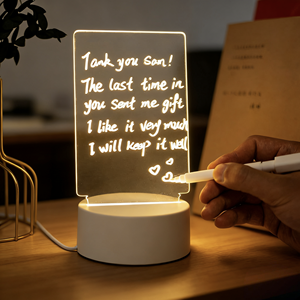 Lampada da Tavolo <span class=keywords><strong>LED</strong></span> Creativa e Moderna per Camera da Letto, in Acrilico, Luce Calda, Personalizzabile, <span class=keywords><strong>con</strong></span> Messaggi 3D Scritti a Mano e Lavagna per Bambini - Product Image 2