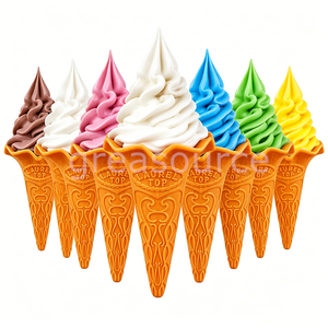 Modèle de cornet de glace molle en plastique, cornet de gaufre artificiel à spirale 7 couleurs, pour vitrine de magasin, photographie alimentaire, imitation - Product Image 1