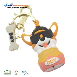Lighted Keychains Supplier Custom 3D PVC Cartoon Logo Key Chain Keyring for Promotional Gifts