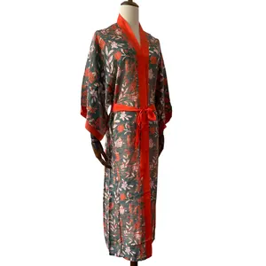 Toptan özel ipek plaj cover up elbise uzun kimono hırka robe kimono bayanlar