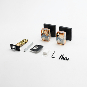 Glass <strong>Door</strong> <strong>White</strong> <strong>Knob</strong> Interior with Lock, Crystal Modern Matte Black Privacy <strong>Door</strong> <strong>Knob</strong> for Bedroom Bathroom - Product Image 4