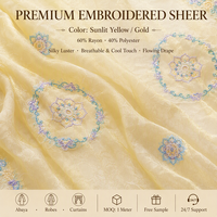 Tissu Voile Brodé de Luxe 60% Rayonne 40% Polyester pour Vêtements de Mode