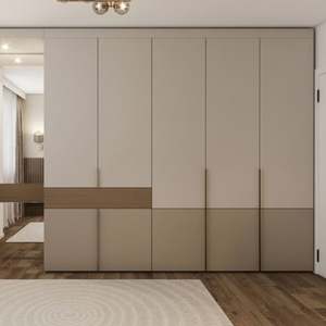 Armoire Maison Chambre Combinaison Moderne Simple Bois Massif Léger Luxe Ensemble Grande Armoire - Product Image 5