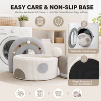 Lit pour chat en velours côtelé, lit pour petit chien, nid profond en forme d'arche arc-en-ciel avec boule en peluche, lavable en machine, base antidérapante, OEM ODM