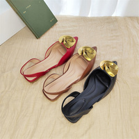 ZA 2025 été pointu métal Rose boucle bouche peu profonde sans lacet Slingback sandales chaussures