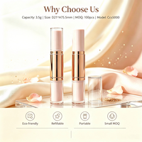 ISMAN Tube de rouge à lèvres et gloss 2-en-1 à double embout avec applicateur Doe Foot, emballage cosmétique en plastique 4ml 10ml, vente en gros, marque privée