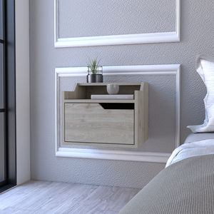 <b>Floating</b> <b>Nightstand</b> Chester Light Gray Bedroom Storage Unit - Product Image 4