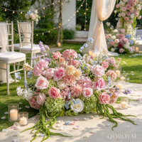 Nouvelle Composition Florale Artificielle en Boule Verte, Rose et Bleue pour Mariage, Faite à la Main, pour Allée de Cérémonie et Centre de Table, Décoration de Mariage en Gros