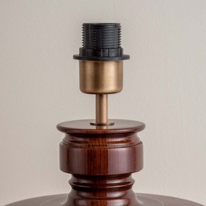Lampe de table en bois massif, source de lumière LED, base d'ampoule E27, commande par interrupteur, pour chambre à coucher, hôtel - Product Image 5