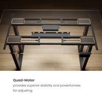 Bureau électrique ergonomique et intelligent à hauteur réglable pour bureau à domicile, 250kg, 4 moteurs, table d'ordinateur debout à quatre pieds.