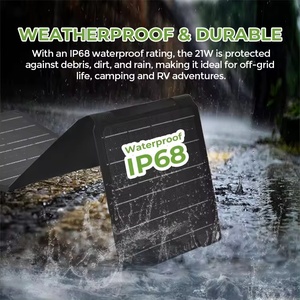 Không thấm nước 20 Wát xách tay linh hoạt Tấm pin mặt trời với USB type-C đầu ra hiệu quả cao có thể gập lại năng lượng mặt trời sạc cho cắm trại sạc - Product Image 4