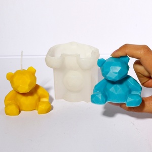 Geometric Bear Silicone Candle Mold - Modern 3D Geometric Animal Candle Making <b>Kit</b>, DIY Abstract Wax Mold for Home Decor & Gift - Product Image 5