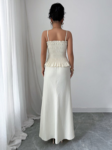 La nuova collezione estiva presenta un piccolo Top all'americana elegante ed elegante, una gonna a figura intera e un Set di abbigliamento femminile alla moda - Product Image 5