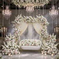 DKB Fleurs Artificielles Décoratives Blanches et Roses Très Vendues pour Toile de Fond de Mariage, Demande en Mariage, Événement, Composition Florale