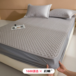 Tokogasa Quilted Mattress <b>Pad</b> 1.5m Double Size Non-Slip Soft Protector For Home And Students - Product Image 2