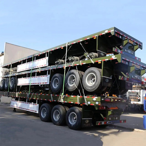 Semi-<span class=keywords><strong>remorque</strong></span> à plateau plat en acier Liangshan, neuve et d'occasion, 40 pieds, avec une charge utile de 60 tonnes - Product Image 5