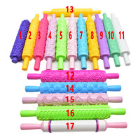 Outils de cuisson de cuisine créatifs réutilisables de qualité alimentaire Surface antiadhésive 17 Types de motifs variés Rouleaux à pâtisserie en plastique gaufré