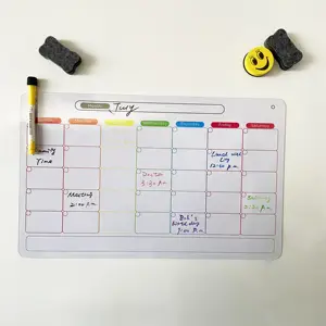 Autocollant de tableau blanc magnétique de planificateur hebdomadaire personnalisé calendrier magnétique de réfrigérateur