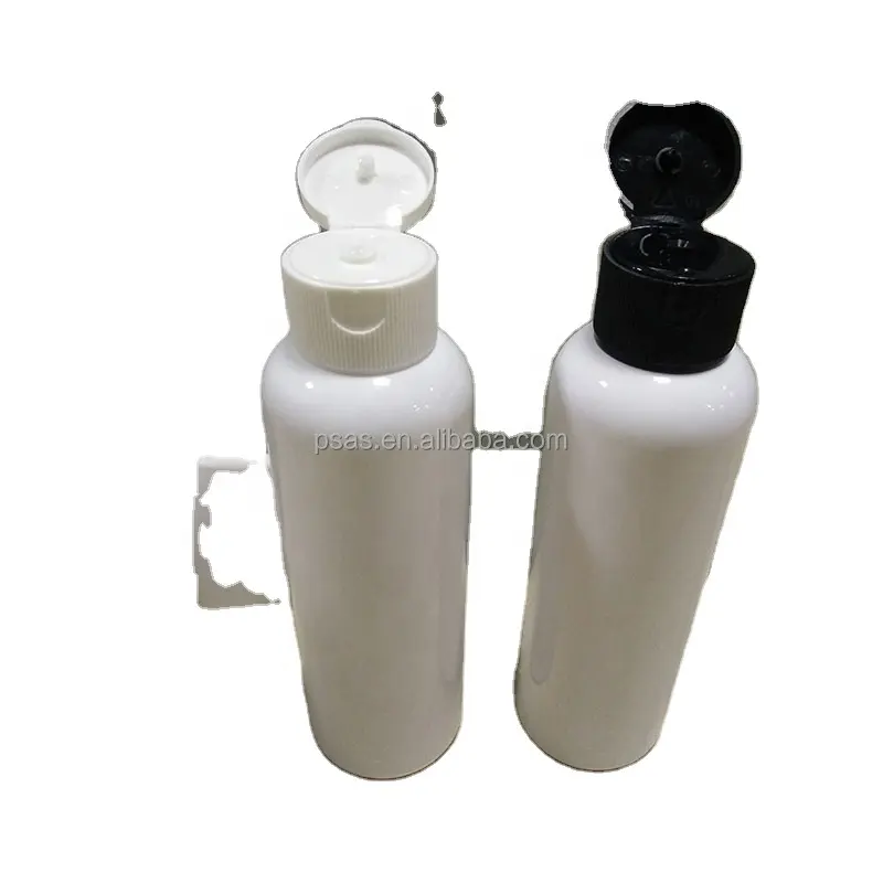 Garrafa de cosméticos redonda para pets, recipiente de plástico para cuidados com a pele, 200ml, cor branca