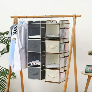 Custom Large Capacity Non-woven Foldable Organizer Hanging Clothes Storage Bag Organizer