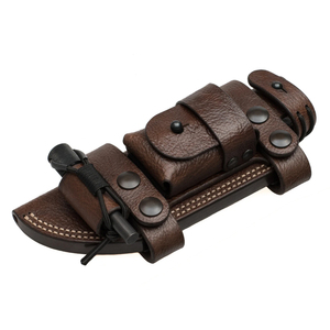 Top Quality Outdoor Cowhide Leather Folding Pocket Knife New Design Outdoor Camping Handmade Forged Knives Cover - Product Image 2