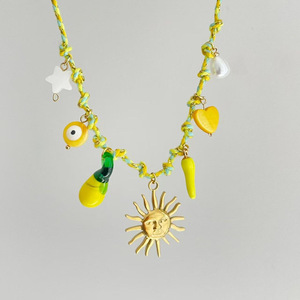 Collier Pendentif Étoile de Mer avec Chaîne Corde et Perles Colorées, Style Dopamine, Style Plage, Cadeau de Fête - Product Image 4