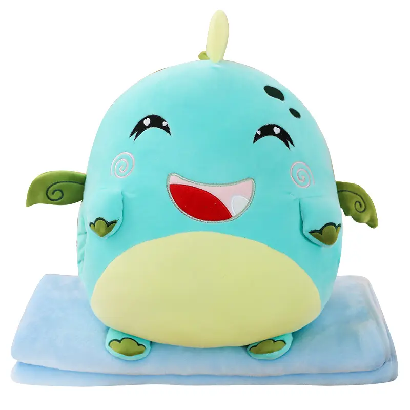 Songshan Toys peluches 2024 nuevos cojines para abrazar almohadas con manta juguete de relleno lindo dinosaurio unicornio elefante gato regalo de peluche