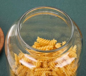 Contenitore per caffè con coperchio in legno vetro porta oggetti in vetro per fagioli di zucchero di riso - Product Image 4
