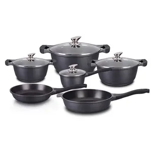 Tùy Chỉnh Non Stick Die Casting Nhôm 10 Cái Cookware Set Với Nắp