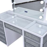 Table de toilette de luxe en bois massif de style Art déco européen moderne, réglable en hauteur, avec éclairage intégré, pour hôtel et hôpital