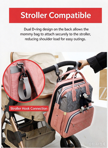 Sac à dos à couches portable avec port USB et station de change pour bébé, sac de voyage grande capacité pour maman et bébé, organiseur de couches pliable - Product Image 5