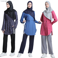 Groothandel 3-delige/set moslim zwemkleding voor vrouwen, volledige bedekking, plus size, bescheiden islamitische burkini zwemkleding met hijab sjaal 2026