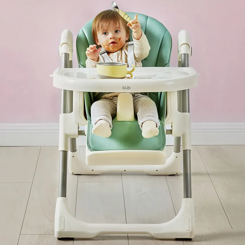 KUB Cadeira alta multifuncional 3 em 1 para crianças Cadeira dobrável ajustável portátil para alimentação de bebês