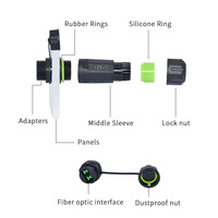 Conector de Fibra Óptica SC Dúplex Impermeable para Montaje en Panel, Adaptador para Exteriores IP67/IP68 para FTTA FTTH