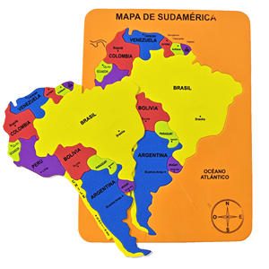 एवा जिगसॉ दक्षिण अमेरिका पहेली फोमा गेम मैप बच्चों को मान्यता और भूगोल मिलान कला के लिए शैक्षिक खिलौने - Product Image 6