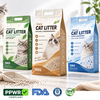 Sacs d'emballage personnalisés pour litière pour chat avec poignée de transport, pochettes imprimées robustes pour litière à base de bentonite, de tofu, de silice et de litière pour chat