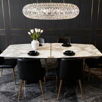 Table à manger rectangulaire en marbre blanc de luxe pour la maison, le restaurant, la cuisine, le salon, les meubles de salle à manger