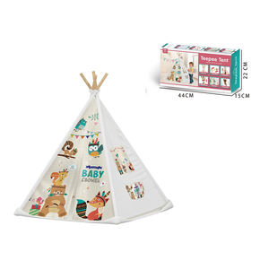 3D DIY Pyramide <span class=keywords><strong>Tipi</strong></span> Tente Modèle Pop Up Maison de Jeu pour Enfants Jouet Tentes Hibou Motif Thème Avec <span class=keywords><strong>Tapis</strong></span> - Product Image 1