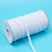Stock coloré blanc noir baril Polyester Latex bande élastique extensible bande de couture tressée tricoté plat sangle pour le tressage