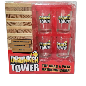 Ensemble de 60 blocs de bois empilables et 4 verres à liqueur pour bar et jeu de <span class=keywords><strong>nuit</strong></span> amusant fait de dominos Tour ivre FSC Factory - Product Image 1