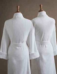 Migliore Vendita Bianco kimono di Cotone <span class=keywords><strong>Jacquard</strong></span> mens <span class=keywords><strong>Accappatoio</strong></span> Albergo con Tubazioni - Product Image 6