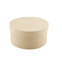 Unfinished DIY Wooden Craft Box Round Food Storage Bin with Birch Veneer for Home Organization