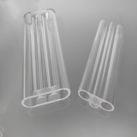 Tube de pliage en U à trois trous en quartz translucide personnalisé pour cavité laser à réflexion diffuse 1064 nm