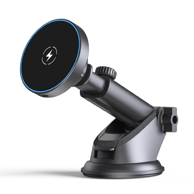 Wireless Car Charger Mount | Magnetic Phone Holder 360° Rotation Telescopic Arm N52 Magnet Compatible with Magnetic Phone Cases